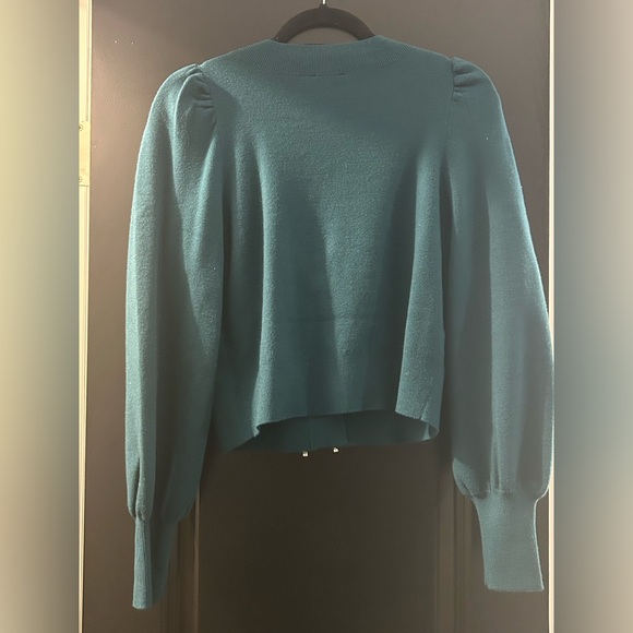 Teal Express Cardigan with Diamond Bow Snaps - Picture 4 of 4
